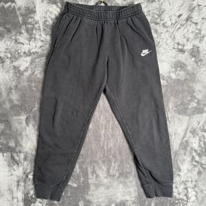Unisex Nike Sweatpants Joggers Running Black Check Logo White Size M